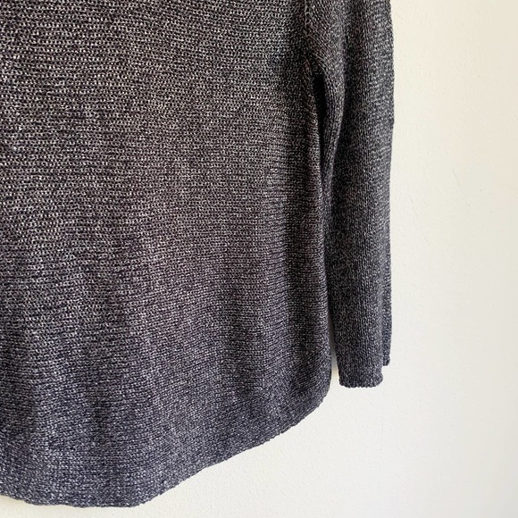 Eileen Fisher Metallic Silver Knit Sweater Linen - Picture 8 of 8